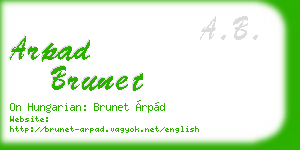 arpad brunet business card
